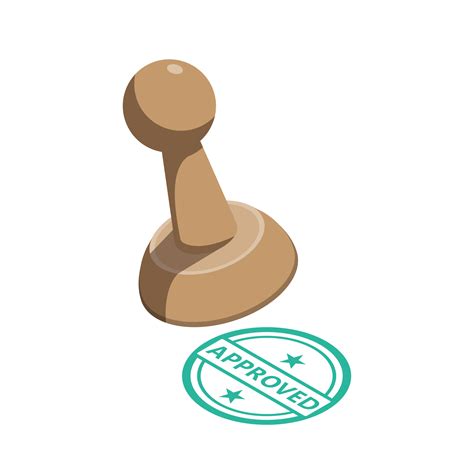 Isometric Approved Stamp isolated 28671780 PNG