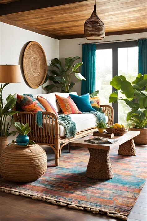 tropical boho living space minimalist living room tropical decor