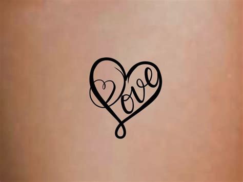 Love Heart Temporary Tattoo / Small Heart Tattoo / Love Temp Tattoo ...