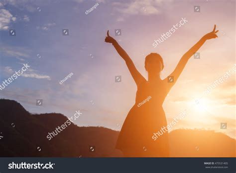 Silhouette Woman Pointing Finger Sky Stock Photo 475531405 | Shutterstock