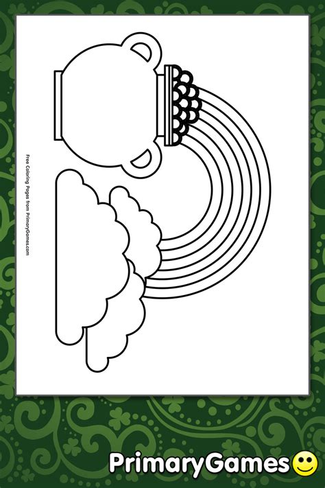 Coloring Pages Rainbow Pot Of Gold