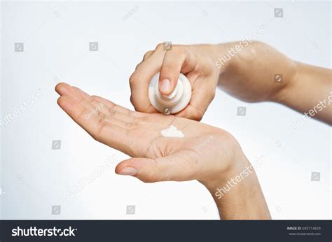 Hands White Isolated Background Cosmetic Cream Stock Photo 693714829 ...