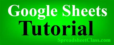 Beginner’s tutorial for Google Sheets