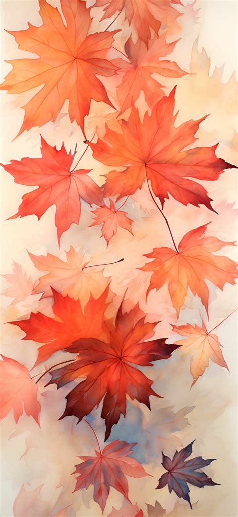 Red Autumn Leaves Watercolor Wallpapers - Fall Wallpapers iPhone