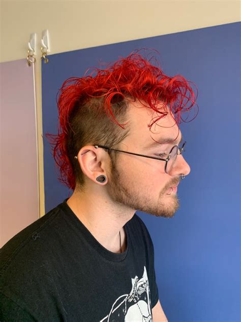 red curly mohawk   short mohawk curly mohawk curly mohawk