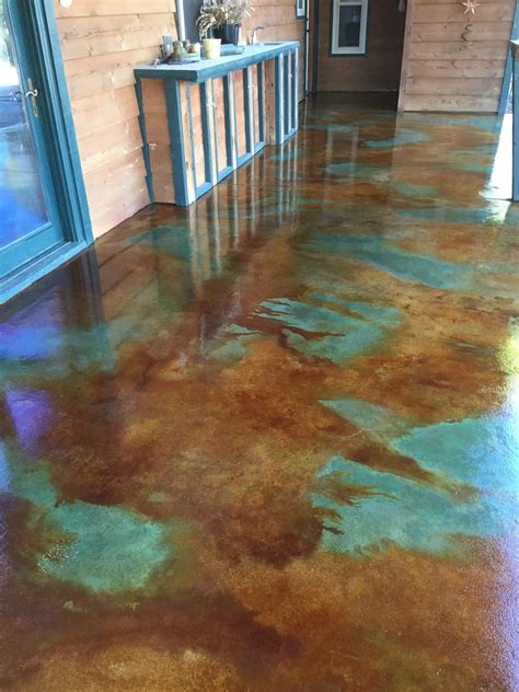 Blue Stained Concrete Floors Colors