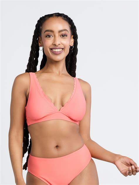 Time and Tru Scalloped Bikini Top - women's S-3X - Walmart.com