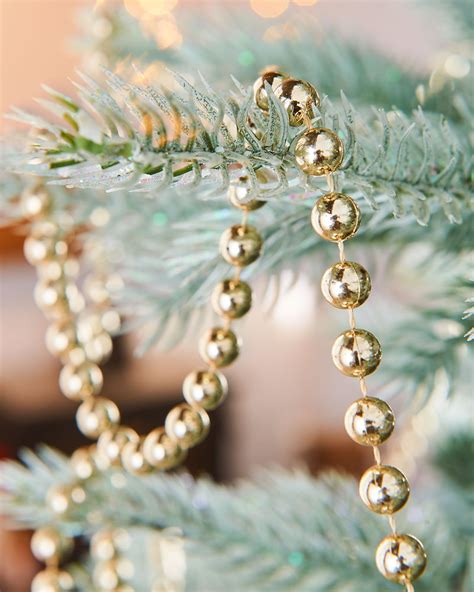 Beaded Christmas Tree Garland, Gold, 10 m – We R Christmas