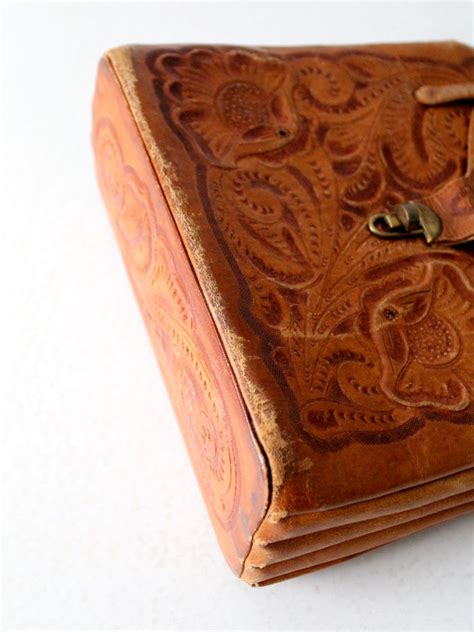 vintage tooled leather satchel – 86 Vintage