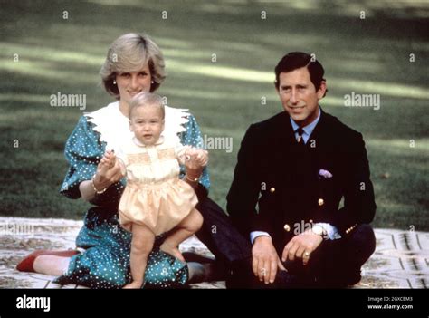 Princess Diana and Prince Charles pose with a young Prince William in ...