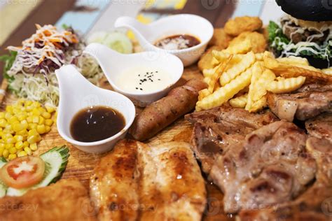 Fast food concept with greasy grill fried restaurant take out as