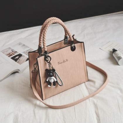 Solid Color Thread Zipper Women Satchel on Luulla