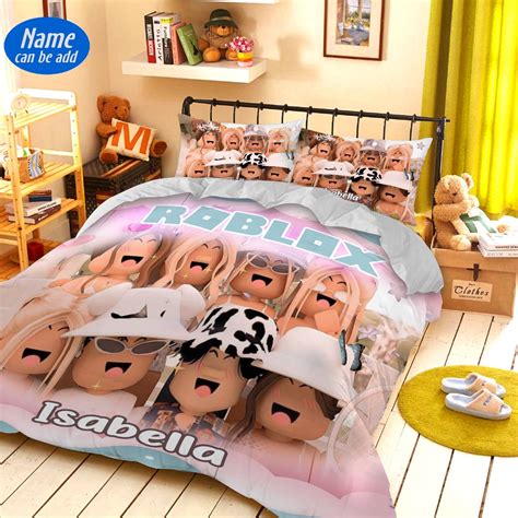 Personalized Roblox Girl Bedding Set Roblox Birthday Family - Etsy