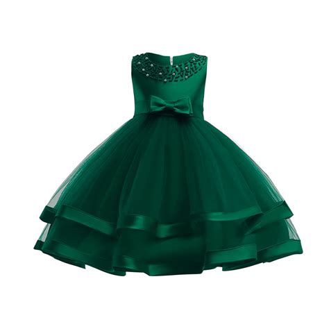 XMMSWDLA Kids Flower Girl Dress Little Girls Party Wedding Formal
