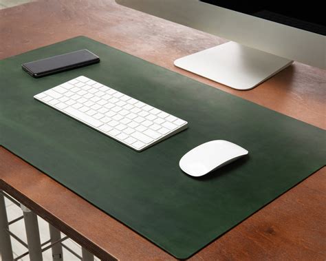 Green Leather Desk Pad Large Leather Mousepad Green Leather - Etsy Canada