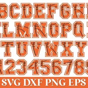 Basketball Font SVG, Basketball Letters SVG Png, Basketball Numbers SVG ...