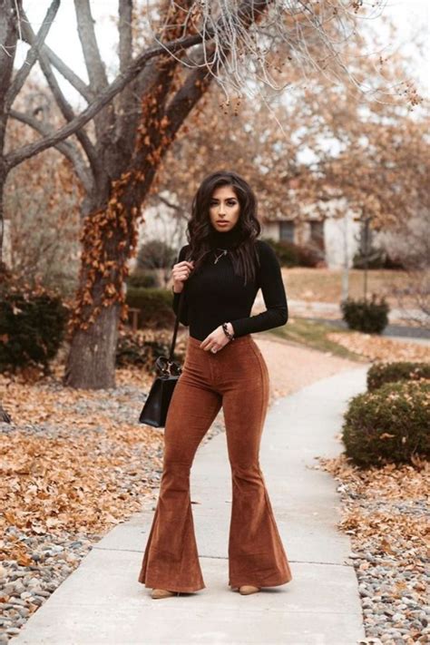 wear  bell bottom jeans fall fashion outfits