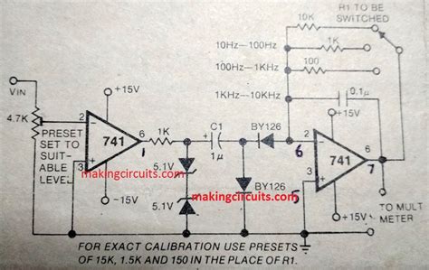 accurate analogue frequency meter circuit making easy circuits