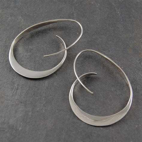 silver hoop earrings sterling silver earrings hoops silver etsy