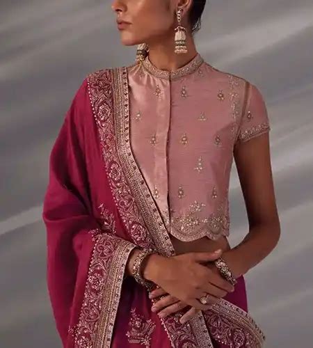 trendy high neck blouse designs  elevate  saree glam
