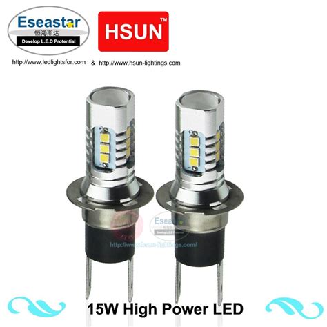 Eseastar 2pcs H3C 15W LED HIGH POWER LED Xenon White H3C LED Fog Lights ...