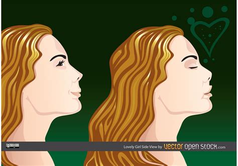 Lovely Girl Side View - Download Free Vector Art, Stock Graphics & Images