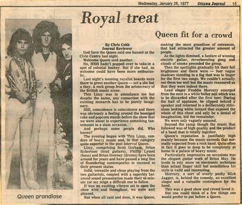 Here is a review of the show from the next day's Ottawa Journal