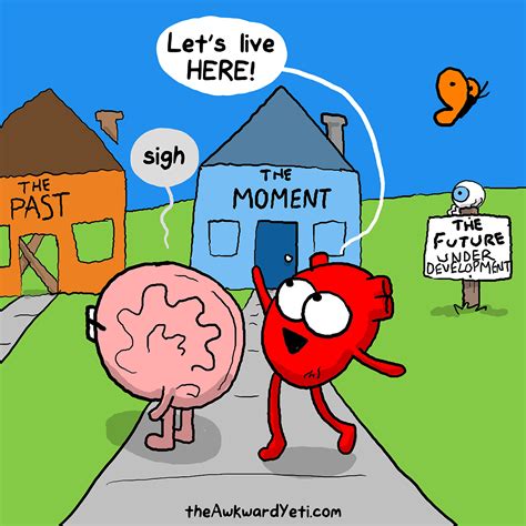 awkward yeti awkward yeti heart  brain comic heart  brain