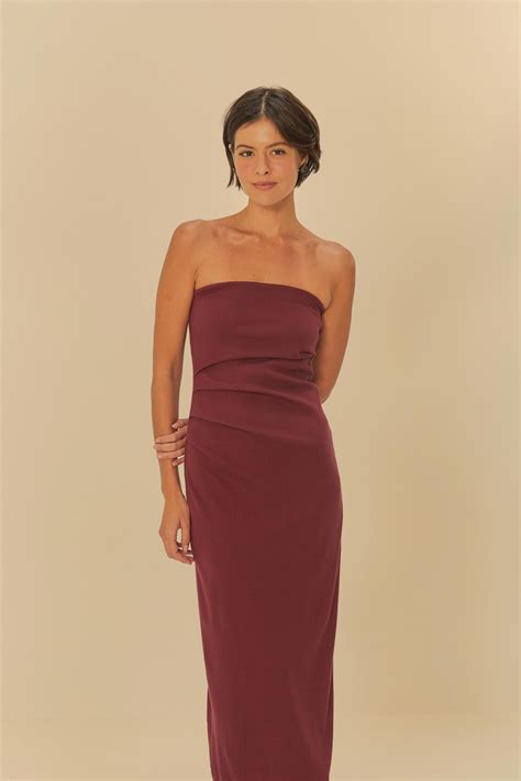 Vestido Sem Alça Pregas