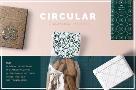 Circular Patterns Set: Collection of 40 Circular Seamless Vector Patterns