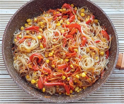 Фунчоза с овощами в соусе терияки #постныйстол - пошаговый рецепт с ...