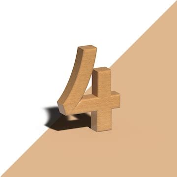wooden number    transparent background premium psd