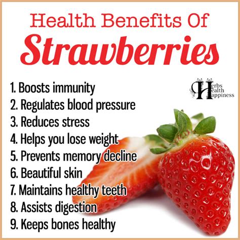 Health Benefits Of Strawberries - Herbs Health & Happiness