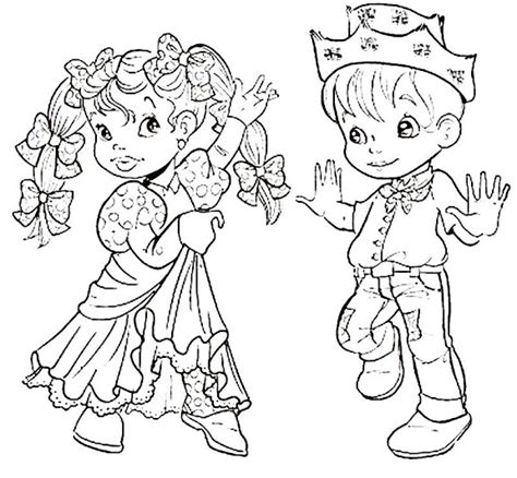 Muitos desenhos de casais de Festa Junina ou quadrilha para colorir ...