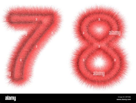 Symbol "7, 8" from wool on the white isolated background Stock Photo ...