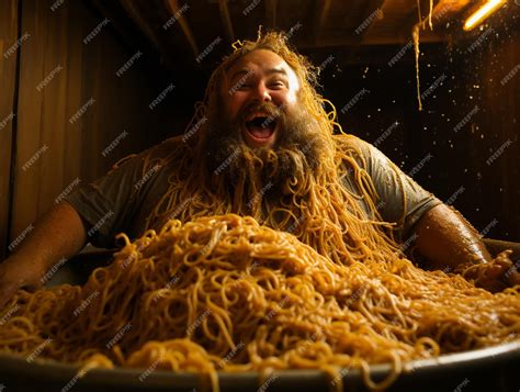 Premium Photo | Excessive Eating Concept Very Fat Man Enjoying