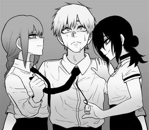 makima, reze, and denji (chainsaw man) drawn by akariyu_tank | Danbooru