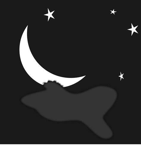 Clipart - Night Sky with Moon and Stars