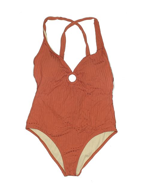 Kona Sol Solid Burnt Orange Orange One Piece Swimsuit Size L - 34% off