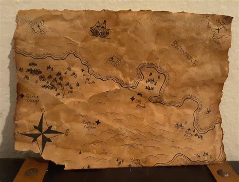 Original Hand Drawn Old Pirate Ship Map | Etsy