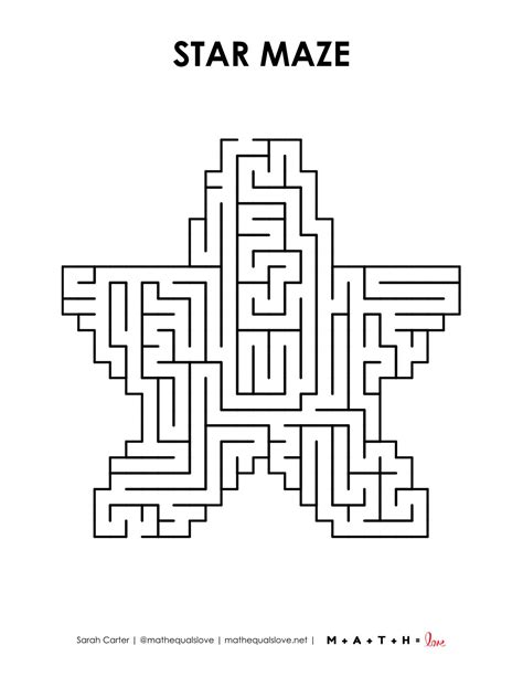 Star Maze Printable | Math = Love