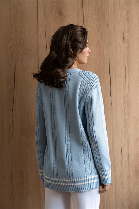 Кардиган Old Money блакитний, XS/S від Woolhappen