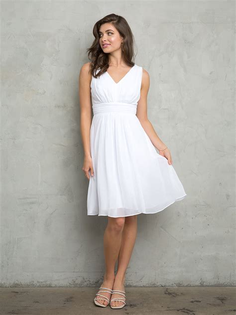 White Eva Fashion 3495 Simple A Line Short Wedding Dress for $109.99