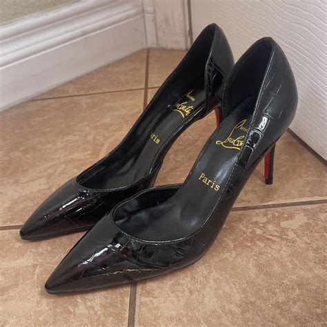 Christian Louboutin black heels size 38 EU. This is... - Depop
