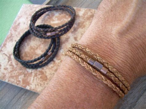 Men's Bracelets Leather Bracelets for Men Leather Bracelet | Etsy