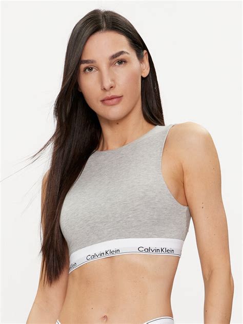 Calvin Klein Underwear Сутиен-топ 000QF7626E Сив | Modivo.bg