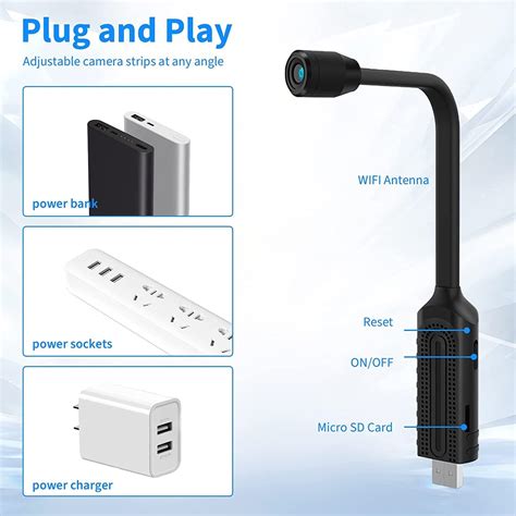 Cámara espía WiFi oculta, mini cámaras inalámbricas para seguridad del
