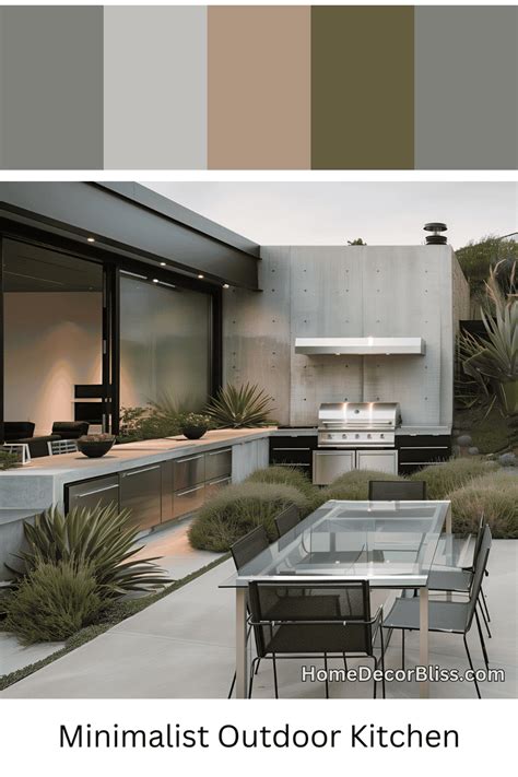 sleek minimalist outdoor kitchen concept