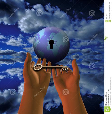 Key to the world stock illustration. Illustration of technology - 1431776
