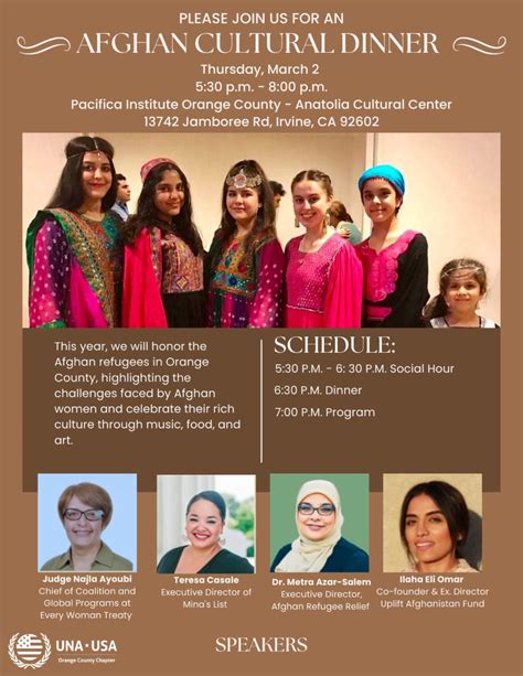 Afghan Cultural Dinner: UNA-OC - World Affairs Council of Orange County